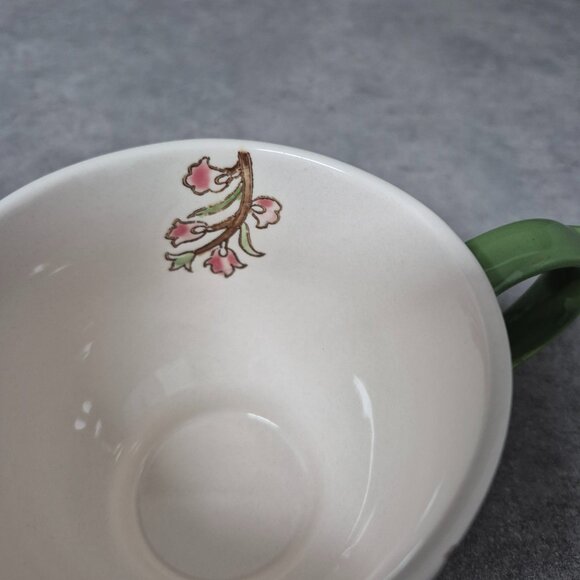 Dutch Wax Handpainted Embossed Footed Floral Coffee Tea Cup Mug - Picture 6 of 10